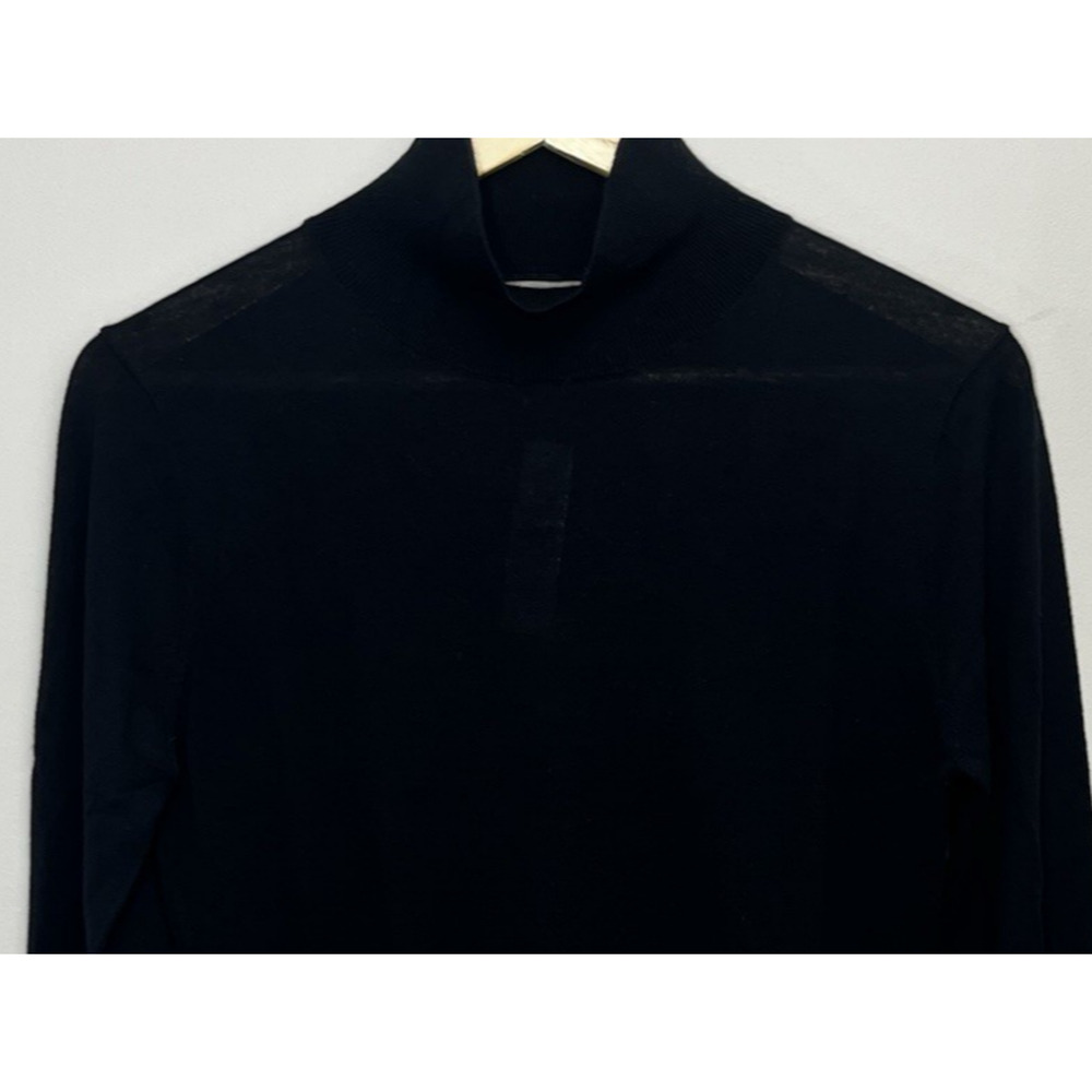 J Crew Carolyn Turtleneck Sweater Merino Wool Medium Black Lightweight Capsule - Picture 3 of 8